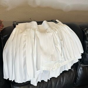White Pleated Skirt